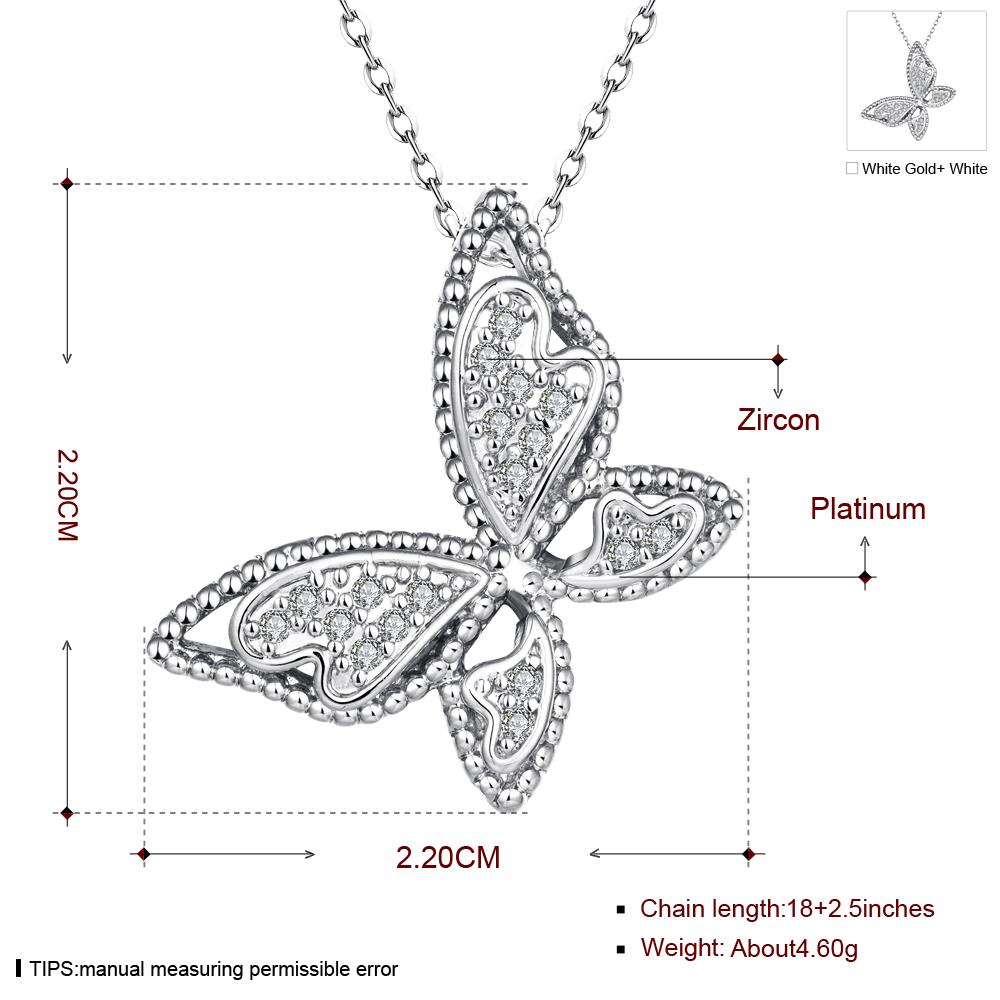 Wholesale Unique Christmas Gift Jewelry Necklace Micro Pave Zircon 24K Gold Butterfly Pendant Necklace For Women Girls  TGGPN128 2