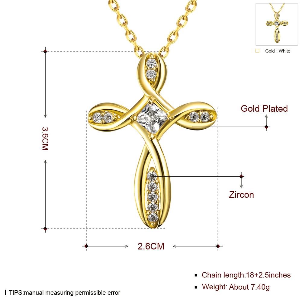 Wholesale Fashion Cross Pendants Gold Color Crystal Jesus Cross Pendant Necklace For Women Jewelry Dropshipping TGGPN136 0