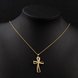 Wholesale Fashion Cross Pendants Gold Color Crystal Jesus Cross Pendant Necklace For Men/Women Jewelry Dropshipping TGGPN138 3 small