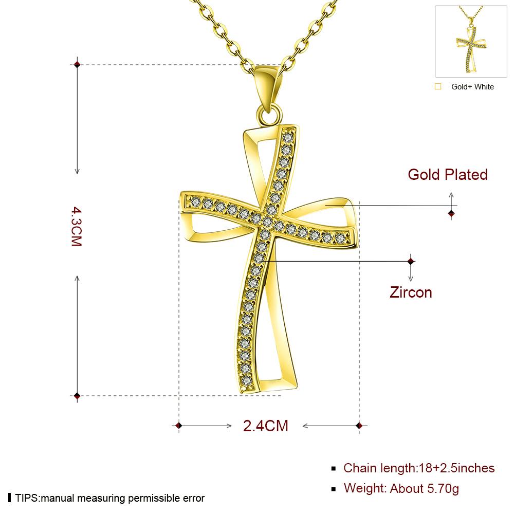 Wholesale Fashion Cross Pendants Gold Color Crystal Jesus Cross Pendant Necklace For Men/Women Jewelry Dropshipping TGGPN138 5