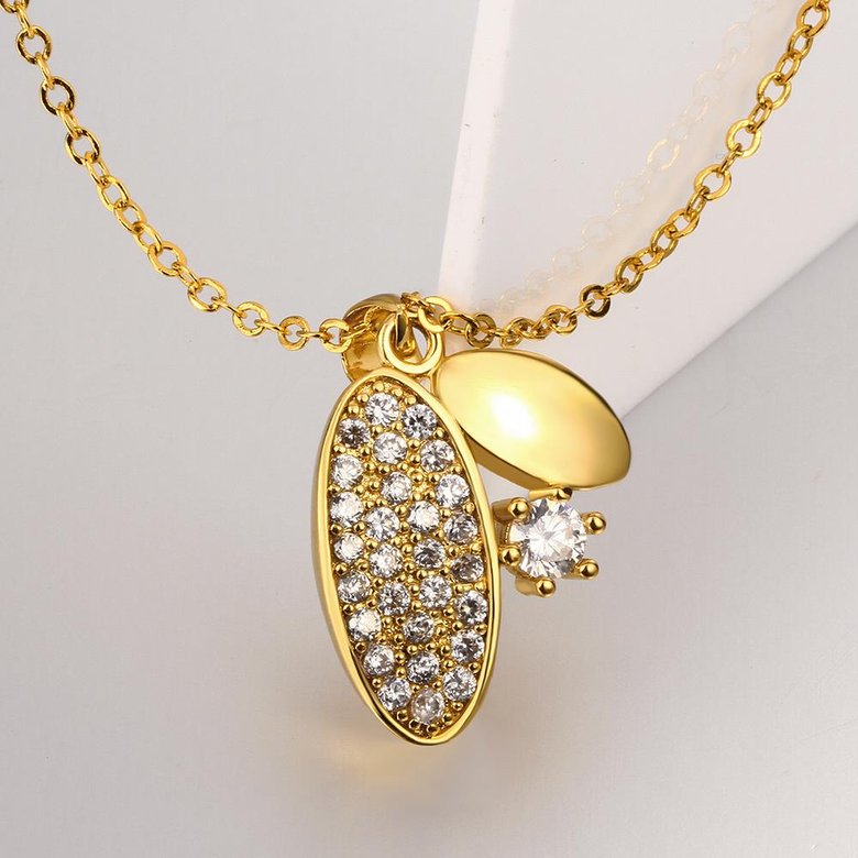 Wholesale Newest unique gold color Necklaces pave Zircon Wedding Pendants Necklace for Women Vintage Jewelry TGGPN142 3