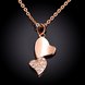 Wholesale Romantic Sweet Love Double Heart pendant delicate gift for women Rose Gold temperament  Wedding Neckalce  TGGPN143 1 small