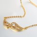 Wholesale Classic elegant 24K gold Shine Zircon Angle Wing Necklace for Women angle tears Stylish unique Choker Gift TGGPN147 1 small