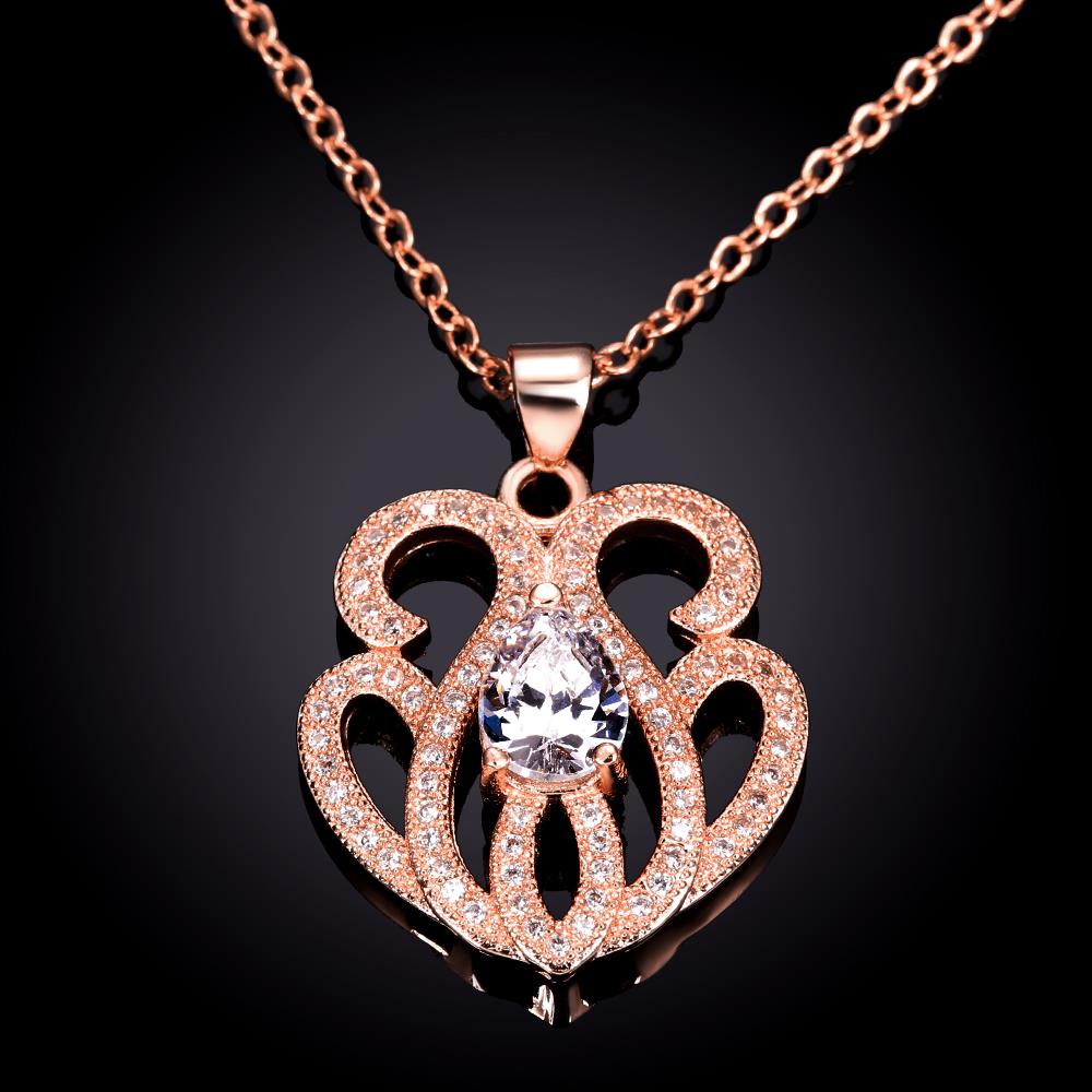 Wholesale Trendy 24K Gold Plated CZ Necklace temperament hollow flower necklace jewerly wholesale from China TGGPN151 2