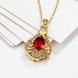 Wholesale Red Rhinestone water drop Pendant Necklace for Women Girls 24 Gold necklace elegant wedding Jewelry TGGPN153 1 small