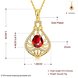 Wholesale Red Rhinestone water drop Pendant Necklace for Women Girls 24 Gold necklace elegant wedding Jewelry TGGPN153 3 small