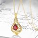 Wholesale Red Rhinestone water drop Pendant Necklace for Women Girls 24 Gold necklace elegant wedding Jewelry TGGPN153 4 small