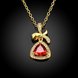 Wholesale Red Rhinestone triangle Pendant Necklace for Women Girls 24 Gold necklace elegant wedding Jewelry TGGPN156 3 small