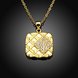 Wholesale Fashion 24K gold plated Square Pendant Necklace For Women Charm Female Full CZ Jewelry Necklace TGGPN008 0 small