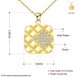 Wholesale Fashion 24K gold plated Square Pendant Necklace For Women Charm Female Full CZ Jewelry Necklace TGGPN008 3 small
