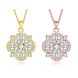 Wholesale Trendy 24K Gold Plated full pave CZ Necklace temperament hollow flower necklace jewerly wholesale from China TGGPN170 2 small