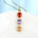 Wholesale Hot Sale Female Three Round colorful Zircon Fashion Long Dangle Neckalce dazzling Jewelry Party Engagement Gift TGGPN184 0 small