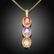 Wholesale Hot Sale Female Three Round colorful Zircon Fashion Long Dangle Neckalce dazzling Jewelry Party Engagement Gift TGGPN184 3 small