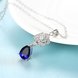 Wholesale Romantic Platinum Plated big blue water drop crystal pendant dazzling pave zircon flower nacklace fine wedding party jewelry  TGGPN191 3 small