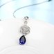 Wholesale Romantic Platinum Plated big blue water drop crystal pendant dazzling pave zircon flower nacklace fine wedding party jewelry  TGGPN191 4 small