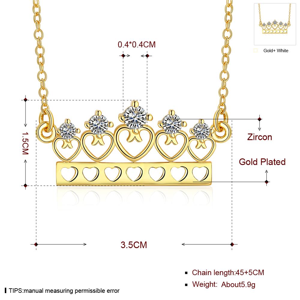 Wholesale bling hearts king of crown pendant necklaces AAA Zircon fashion Necklace Charm jewelry gifts TGGPN195 1