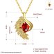 Wholesale Fashion 24K gold Cubic Zircon Leaf Shape Chain Pendant Necklaces for Women Shinny red big Crystal Wedding Anniversary Jewelry TGGPN198 3 small
