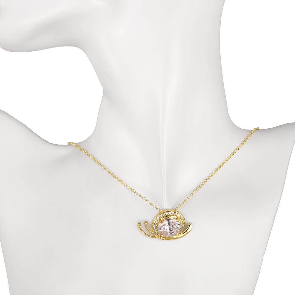 Wholesale Trendy temperament  cut zircon snail Necklace Pendant Gold Color Neck Chain For Women fine valentine's day gift Jewelry  TGGPN204 6