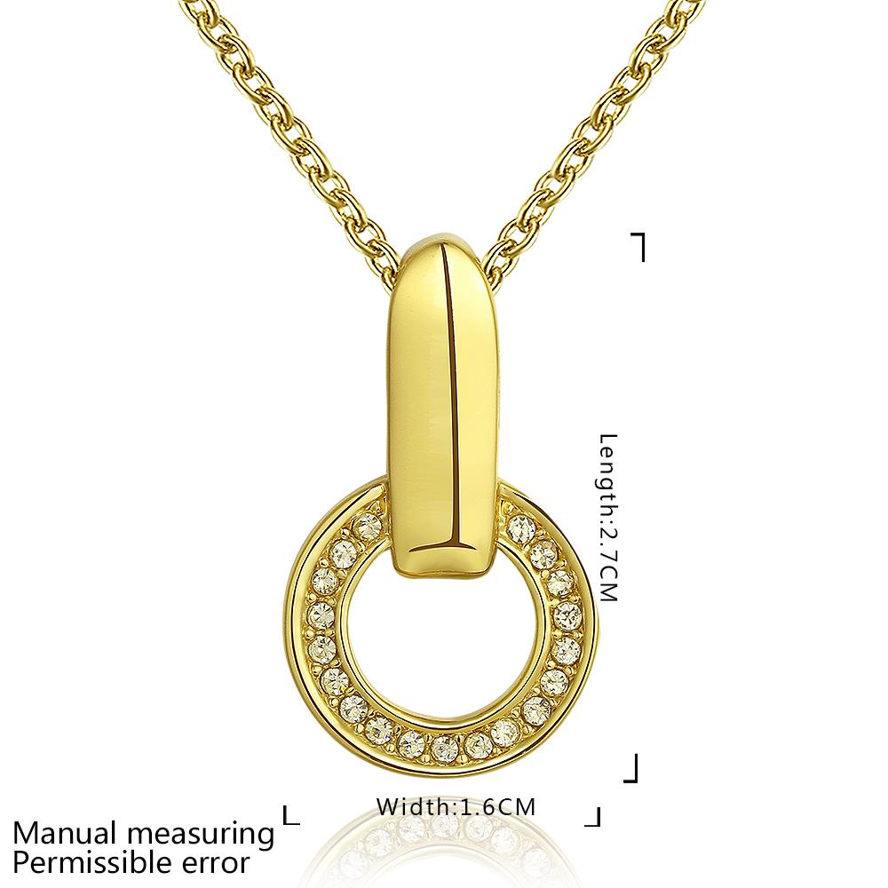 Wholesale Classic Shiny Paved Tiny Crysral Circle Round Necklaces & Pendants 24 Gold Color Chain Jewelry For Women  TGGPN208 0