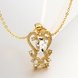 Wholesale Trendy 24K Gold Plated CZ heart Necklace temperament hollow flower necklace jewerly wholesale from China TGGPN210 4 small