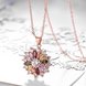 Wholesale Hot Sell rose Gold Color Necklaces Pendants with High Quality full pave colorful zircon Flower For Women fine Birthday Gift TGGPN223 2 small
