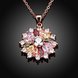 Wholesale Hot Sell rose Gold Color Necklaces Pendants with High Quality full pave colorful zircon Flower For Women fine Birthday Gift TGGPN223 4 small
