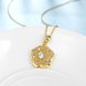 Wholesale Romantic Flower Hollow Design Necklace 24K Gold Color Inlay Cubic Zirconia Chain Choker Necklace fine wedding party Jewelry TGGPN243 3 small