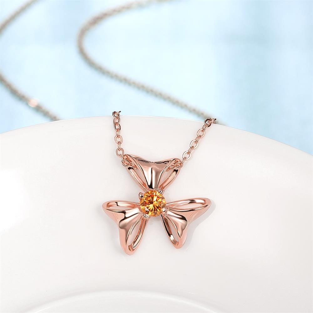 Wholesale Delicate flower Rose Gold CZ Necklace Fashion Pendants Flower Cluster Clear Crystal Zirconia Sweet Necklaces For Women Jewelry  TGGPN017 0
