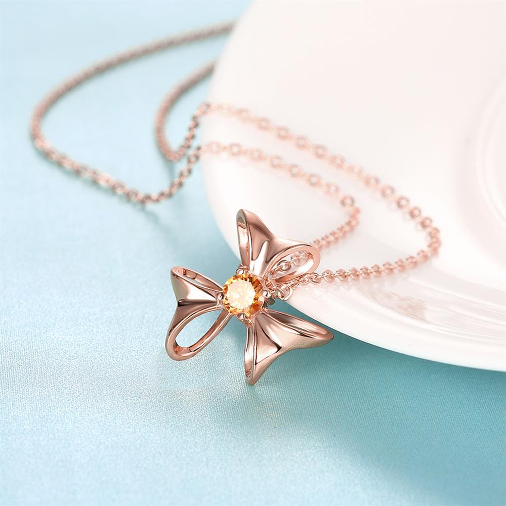 Wholesale Delicate flower Rose Gold CZ Necklace Fashion Pendants Flower Cluster Clear Crystal Zirconia Sweet Necklaces For Women Jewelry  TGGPN017 5