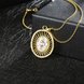 Wholesale Romantic round Hollow Design Necklace 24K Gold Color Inlay Cubic Zirconia Chain Choker Necklace fine wedding party Jewelry TGGPN256 2 small