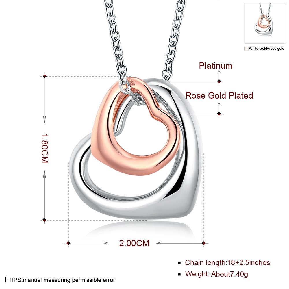 Wholesale Romantic Platinum Heart Necklace Symbol Heart Endless Love Pendant Chains Necklaces For Women Fine Jewelry Christmas Gift  TGGPN271 0