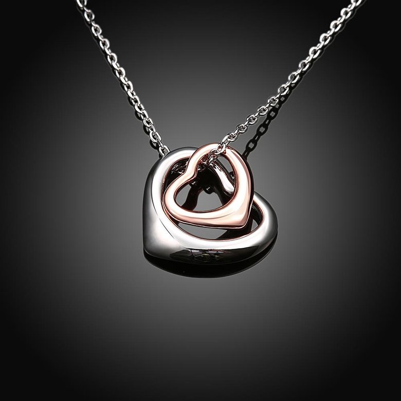 Wholesale Romantic Platinum Heart Necklace Symbol Heart Endless Love Pendant Chains Necklaces For Women Fine Jewelry Christmas Gift  TGGPN271 1