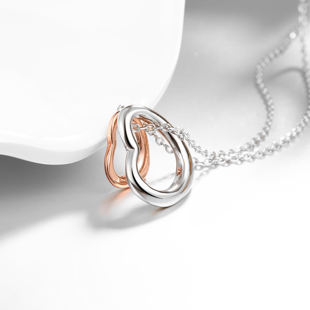 Wholesale Romantic Platinum Heart Necklace Symbol Heart Endless Love Pendant Chains Necklaces For Women Fine Jewelry Christmas Gift  TGGPN271 3