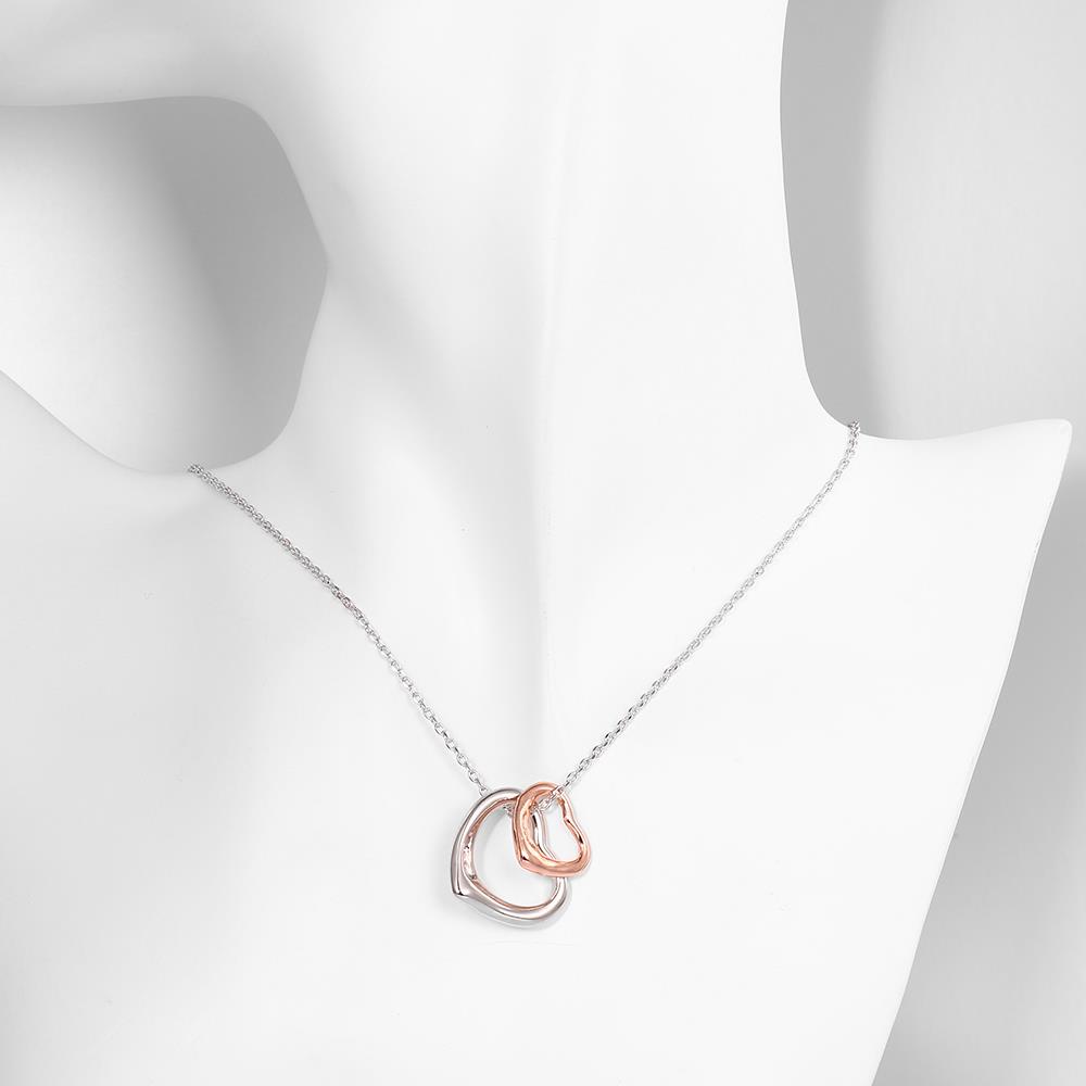 Wholesale Romantic Platinum Heart Necklace Symbol Heart Endless Love Pendant Chains Necklaces For Women Fine Jewelry Christmas Gift  TGGPN271 4
