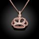 Wholesale Classic vintage Rose Gold crown necklace Sparkling zircon Necklace for Women Durable Elegant Necklace Gifts for Girlfriend TGGPN274 0 small