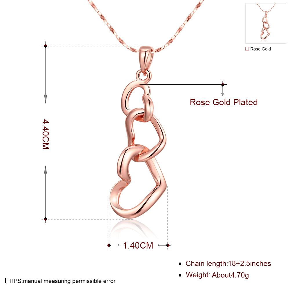 Wholesale Classic Rose Gold Heart to heart Necklace  Chain For Women patry Fashion Charm Jewelry TGGPN281 0