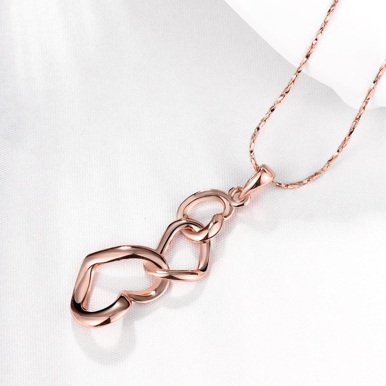 Wholesale Classic Rose Gold Heart to heart Necklace  Chain For Women patry Fashion Charm Jewelry TGGPN281 1