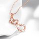 Wholesale Classic Rose Gold Heart to heart Necklace  Chain For Women patry Fashion Charm Jewelry TGGPN281 2 small