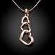 Wholesale Classic Rose Gold Heart to heart Necklace  Chain For Women patry Fashion Charm Jewelry TGGPN281 3 small