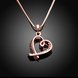 Wholesale Romantic Rose Gold Color zircon Heart Pendant Necklace for women Valentine's Day Gift of Love jewelry TGGPN286 1 small