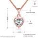 Wholesale JapanKorea Hot Sell rose Gold crystal Necklace for women Girls Love Memory Heart Necklace Valentine's Day Gift Couple Jewelery TGGPN039 0 small