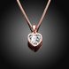 Wholesale JapanKorea Hot Sell rose Gold crystal Necklace for women Girls Love Memory Heart Necklace Valentine's Day Gift Couple Jewelery TGGPN039 2 small