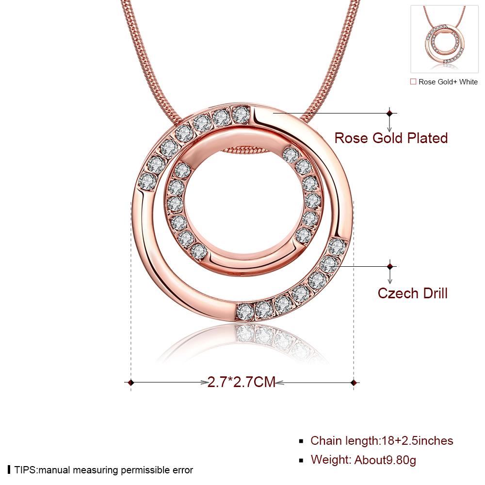 Wholesale Fashion Rose Gold Round Planet Zircon Necklace Pendant Timeless Charm With Distinctive Design For Women Fine Jewelry Gift TGGPN019 0