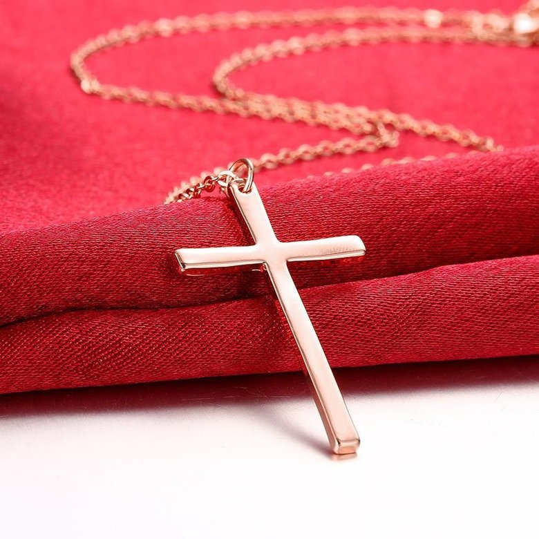 Wholesale Classic Christian Jewelry Handmade Thin rose Cross Pendant Necklaces For Women Catholic Crucifix Collar Choker TGGPN312 1