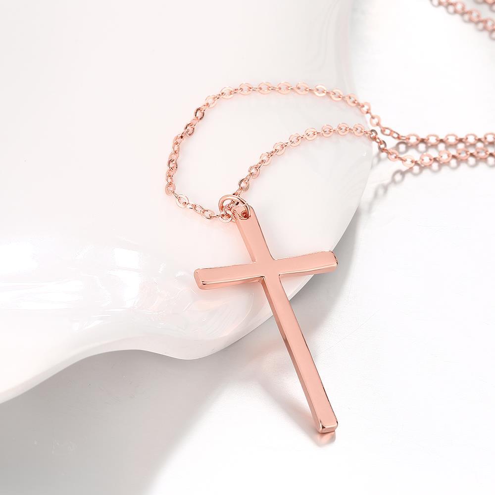 Wholesale Classic Christian Jewelry Handmade Thin rose Cross Pendant Necklaces For Women Catholic Crucifix Collar Choker TGGPN312 2