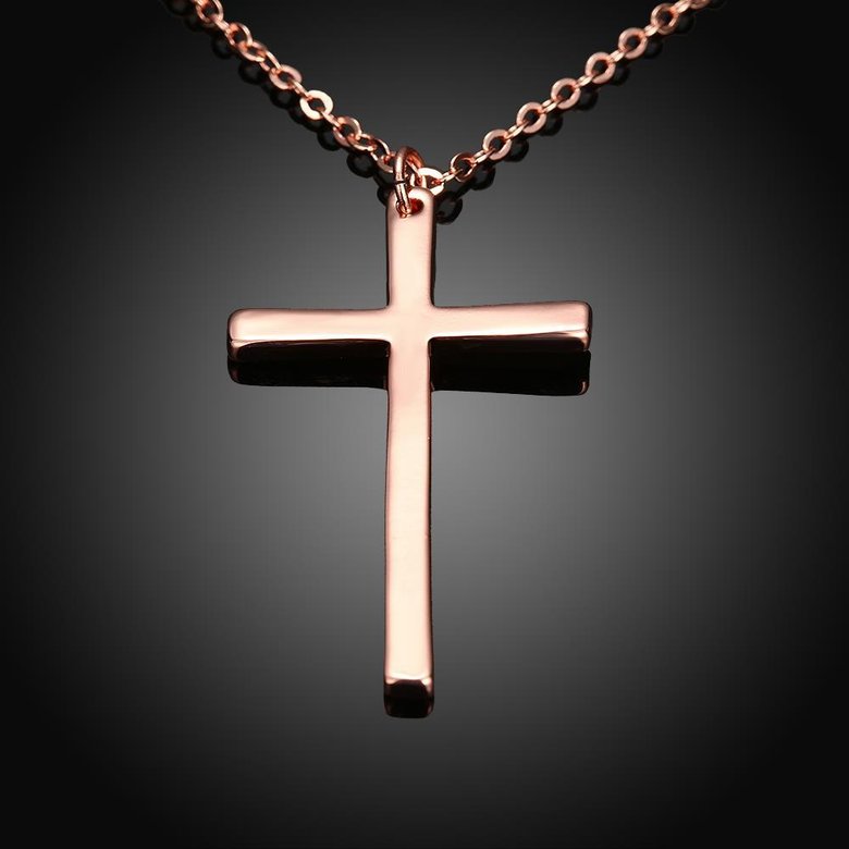 Wholesale Classic Christian Jewelry Handmade Thin rose Cross Pendant Necklaces For Women Catholic Crucifix Collar Choker TGGPN312 4