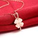 Wholesale Romantic Rose Gold plated chain Necklace new ladies fashion jewelry high quality pink crystal zircon clover pendant necklace TGGPN320 0 small