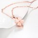 Wholesale Romantic Rose Gold plated chain Necklace new ladies fashion jewelry high quality pink crystal zircon clover pendant necklace TGGPN320 1 small