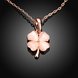 Wholesale Romantic Rose Gold plated chain Necklace new ladies fashion jewelry high quality pink crystal zircon clover pendant necklace TGGPN320 4 small