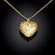 Wholesale Hollowed Love Heart Locket Pendant Necklace For Women Men Fashion 24K Gold Necklace Couples Gift TGGPN322 1 small